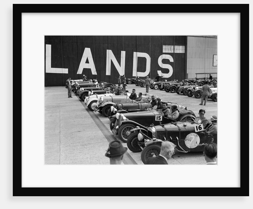 Cars on the start line at the MCC Members Meeting, Brooklands, 10 September 1938 by Bill Brunell