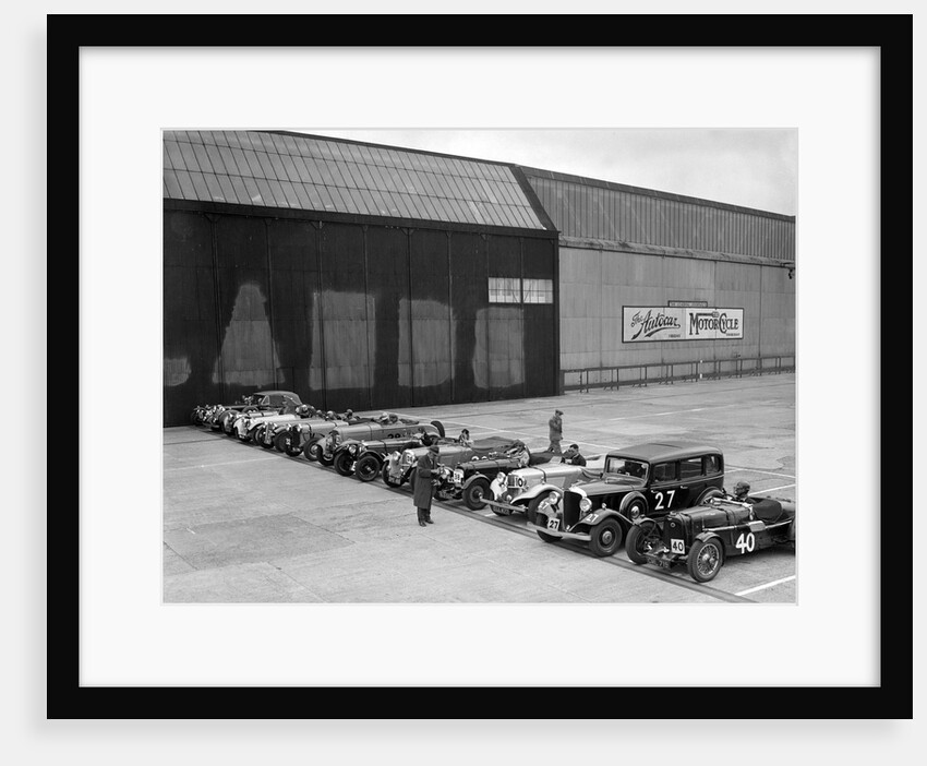 Cars on the start line at the JCC Members' Day, Brooklands, 8 July 1939 by Bill Brunell