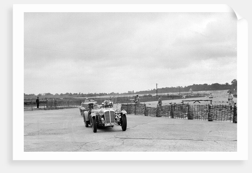 Cars racing through the chicane, JCC Members Day, Brooklands, 8 July 1939 by Bill Brunell