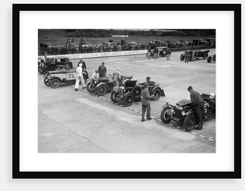 Cars on the starting grid at the JCC Members Day, Brooklands, 4 July 1931 by Bill Brunell