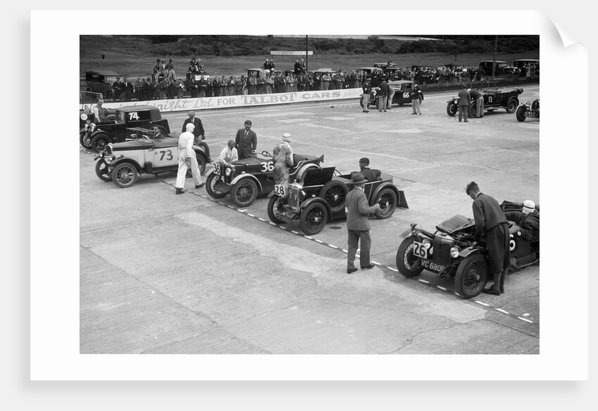 Cars on the starting grid at the JCC Members Day, Brooklands, 4 July 1931 by Bill Brunell