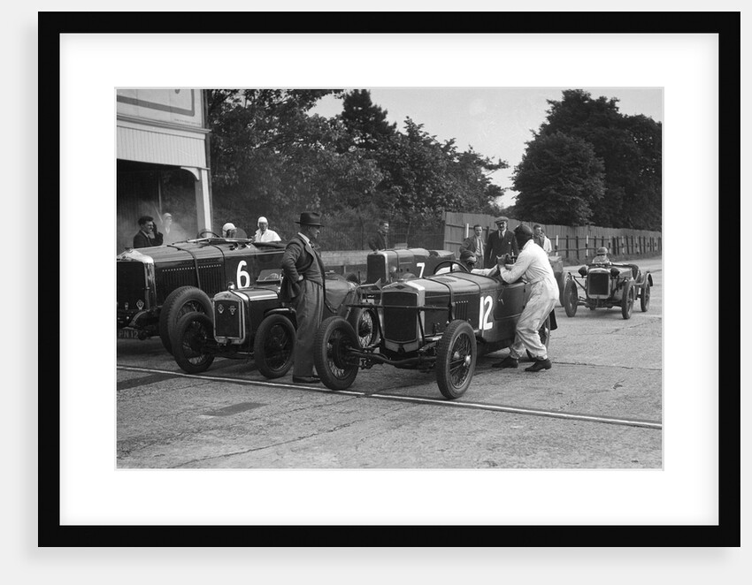Minerva, Austin and Alvis at the start of an Inter-Club Meeting, Brooklands, 20 June 1931 by Bill Brunell