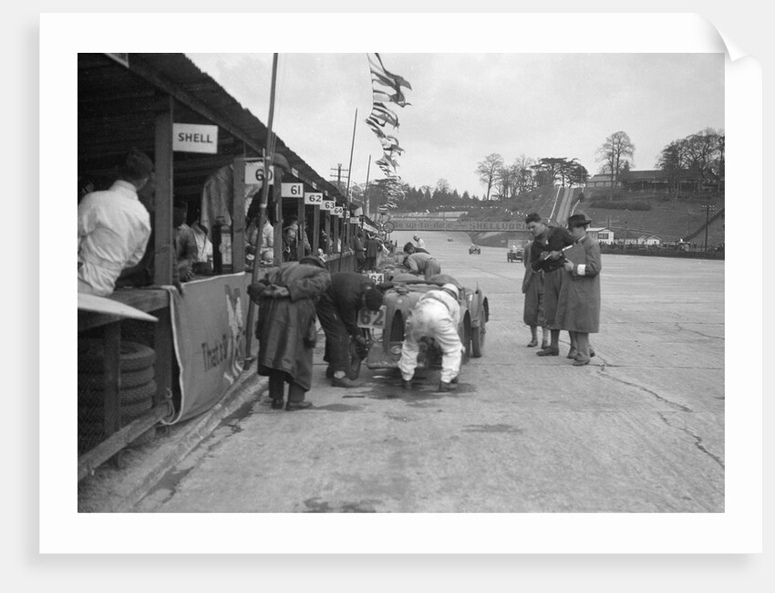 N Black and CW Fiennes' MG C type in the pits at the JCC Double Twelve race, Brooklands, May 1931 by Bill Brunell