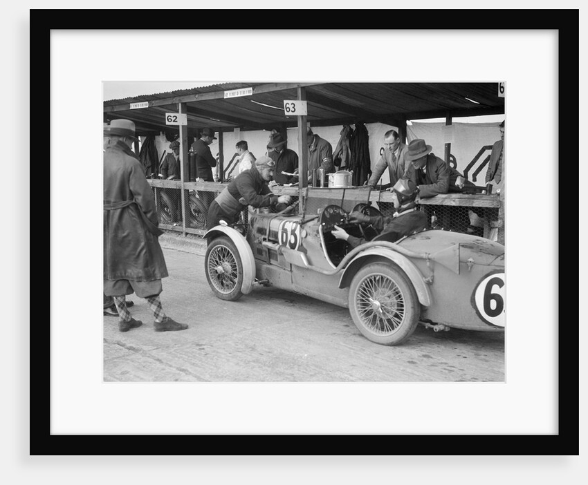 MG C type of TVG Selby and G Hendy in the pits at the JCC Double Twelve race, Brooklands, May 1931 by Bill Brunell