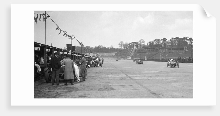 Invicta leading a Riley 9 Brooklands in the JCC Double Twelve race, Brooklands, 8/9 May 1931 by Bill Brunell