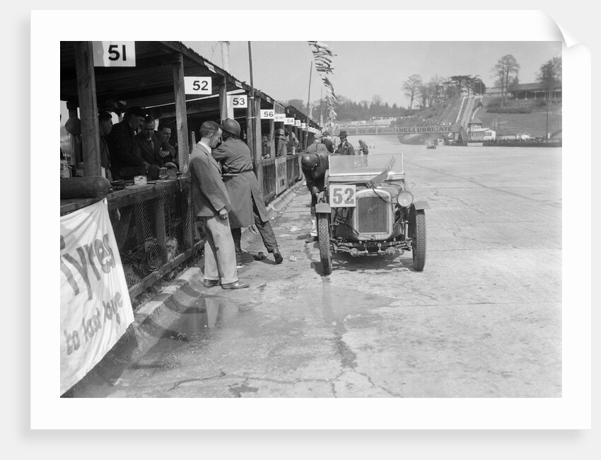 Austin Ulster of ECH Randall and WE Harker in the pits, JCC Double Twelve race, Brooklands, 1931 by Bill Brunell