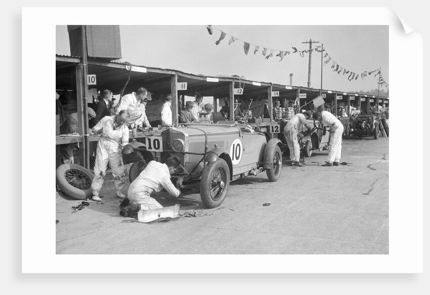 Two Talbot 105s in the pits at the JCC Double Twelve race, Brooklands, 8/9 May 1931 by Bill Brunell