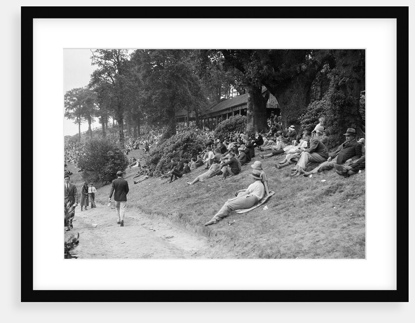 Crowds attending a motor race at Brooklands by Bill Brunell