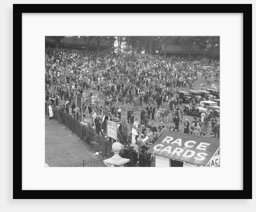 Crowds attending a motor race at Brooklands by Bill Brunell