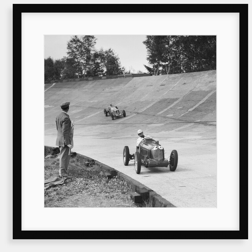 Reg Parnell's MG K3 leading B Bira's Maserati, JCC International Trophy, Brooklands, 2 August 1937 by Bill Brunell
