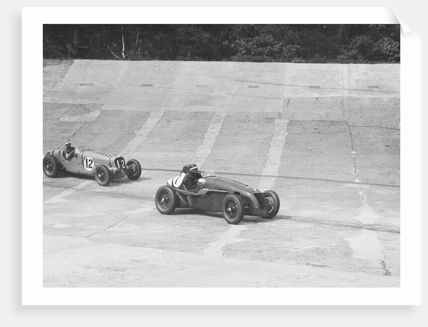 HC Hunter's Alta leading a Delahaye, JCC International Trophy, Brooklands, 2 August 1937 by Bill Brunell