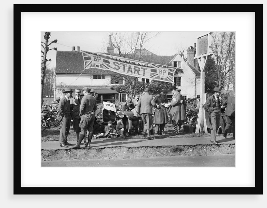 Start line for the Surbiton Motor Club Grand Cup, the Talbot Hotel, Ripley, Surrey, 1929 by Bill Brunell