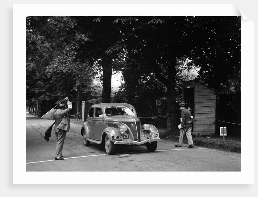 JB Thompson's Ford V8 on the way to winning bronze in the MCC Torquay Rally, July 1937 by Bill Brunell