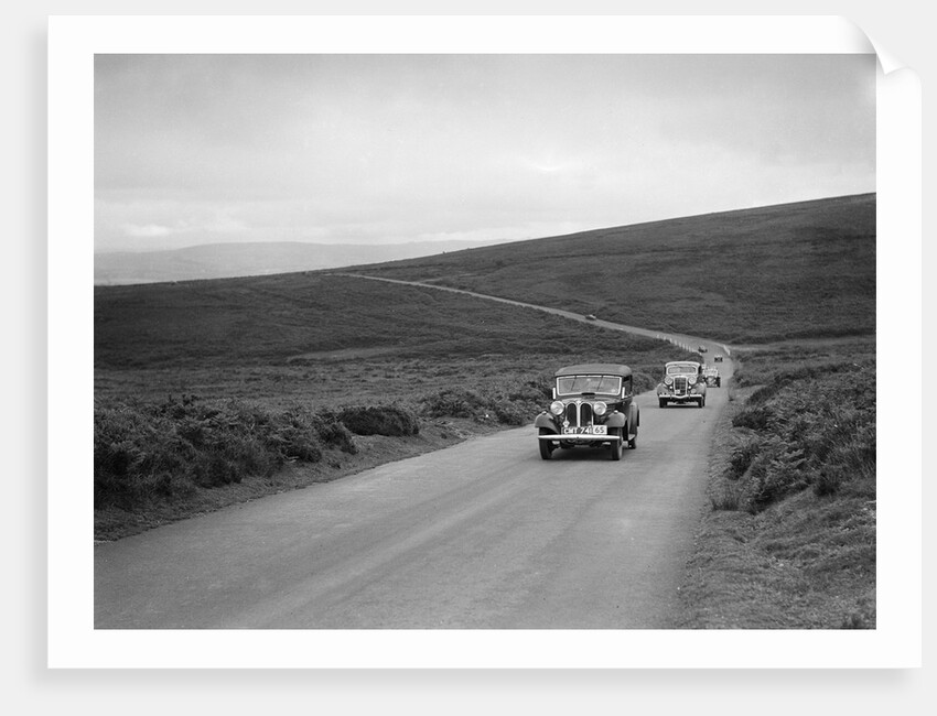 AS Whiddington's Frazer-Nash BMW ahead of RE Wright's Ford V8 at the MCC Torquay Rally, July 1937 by Bill Brunell