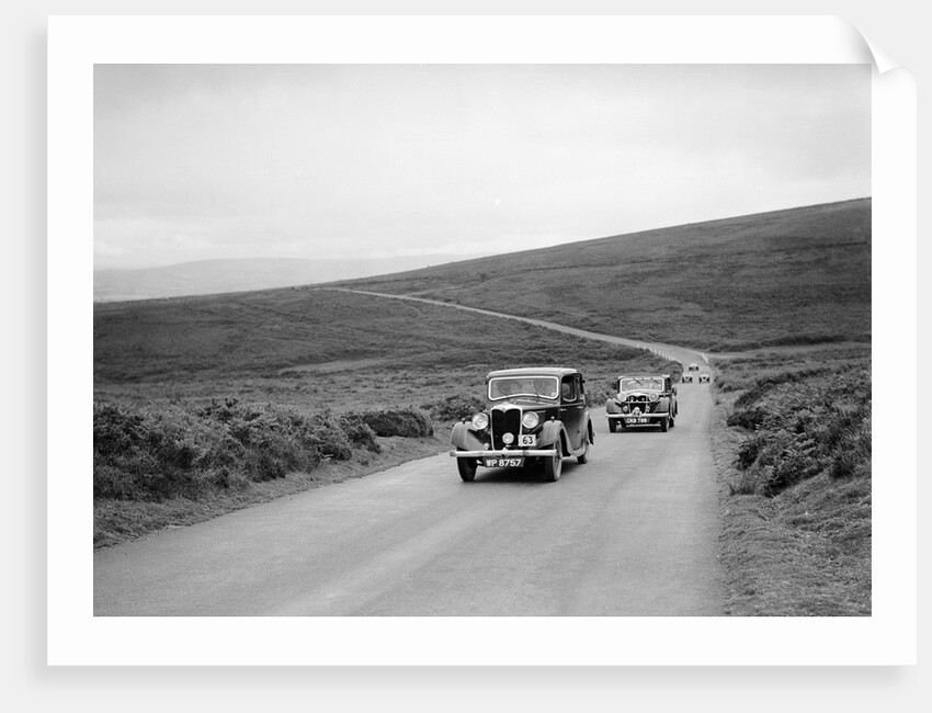 LA Forty's Riley Falcon ahead of J Boardman's Riley Kestrel at the MCC Torquay Rally, July 1937 by Bill Brunell