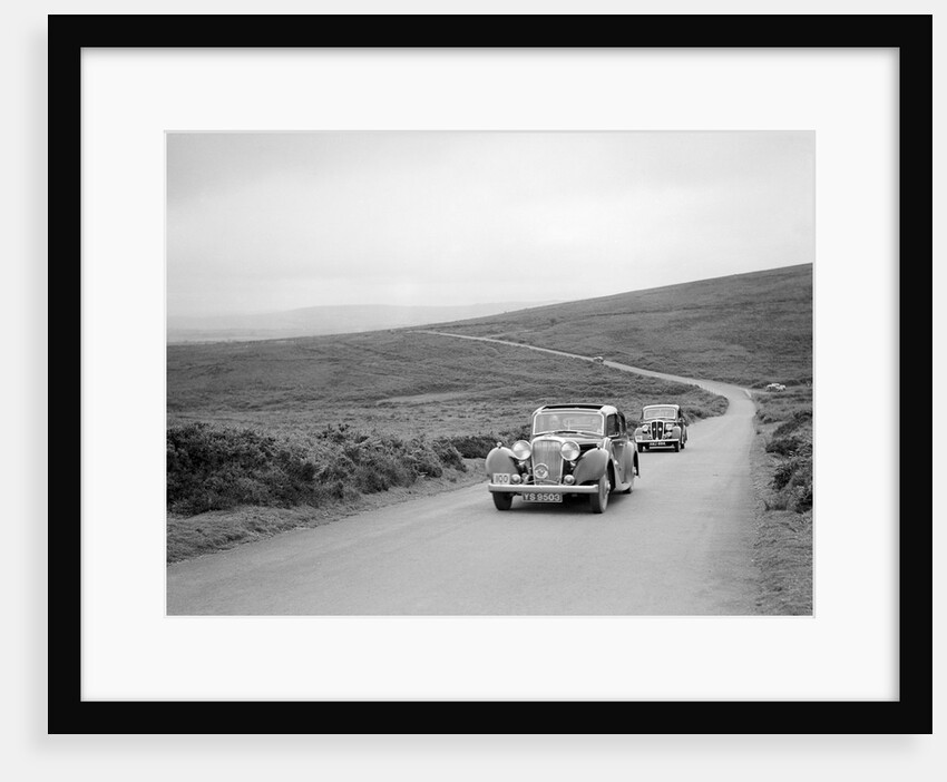SS Stanley's Jaguar SS leading RS Mantle's Standard Flying 12 at the MCC Torquay Rally, July 1937 by Bill Brunell