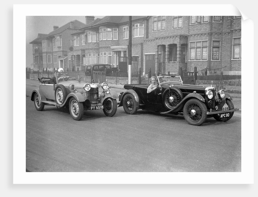 SA Roebuck's AC Open 2-seat tourer and Kitty Brunell's winning AC 4-seater tourer, RAC Rally, 1933 by Bill Brunell