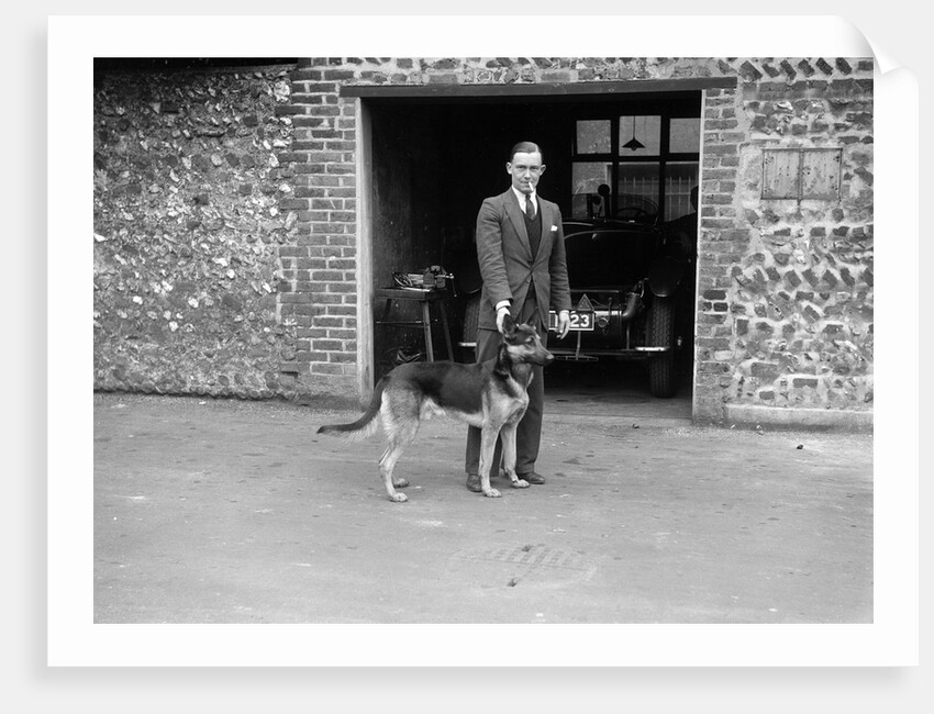 Geoffrey Baker and his alsatian by Bill Brunell