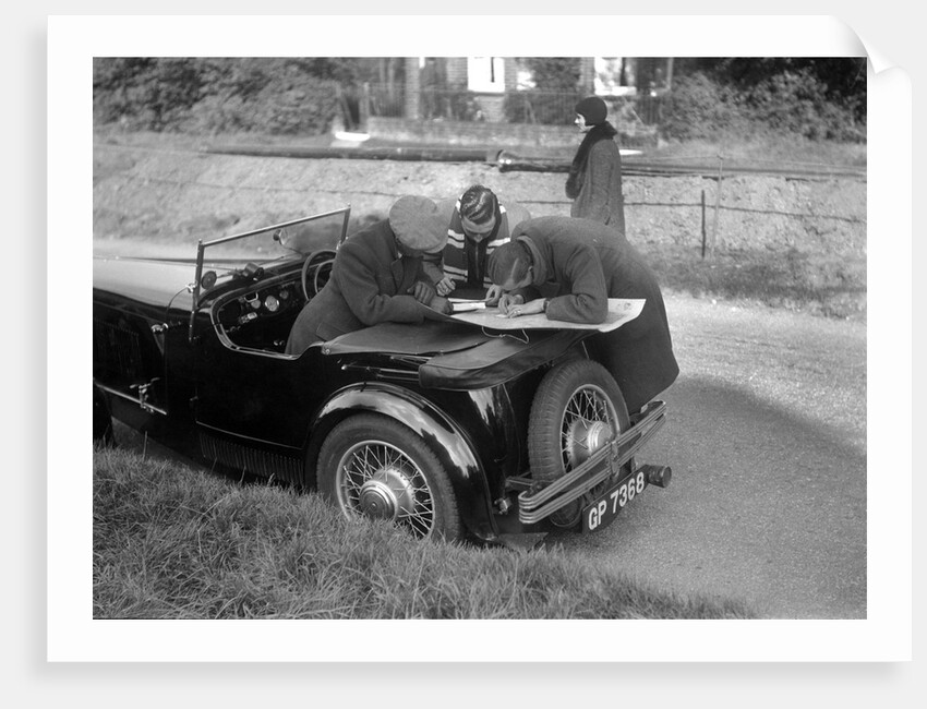 Wolseley Hornet taking part in the Bugatti Owners Club car treasure hunt, 25 October 1931 by Bill Brunell