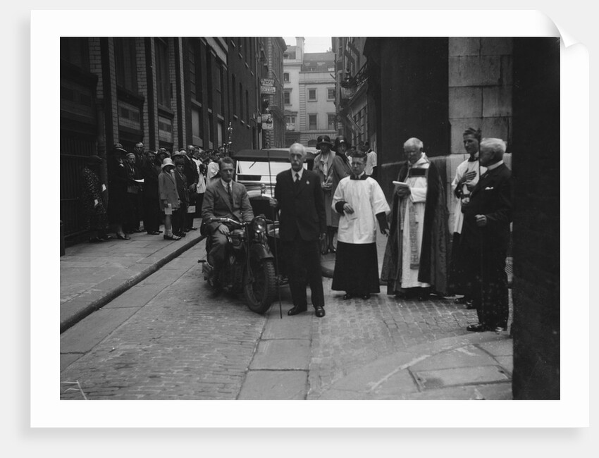 600 cc Douglas motorcycle combination at a motor vehicle blessing ceremony by Bill Brunell