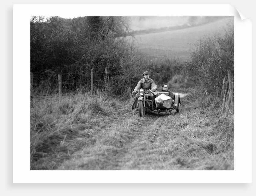 Sunbeam and sidecar competing in the Inter-Varsity Trial, November 1931 by Bill Brunell