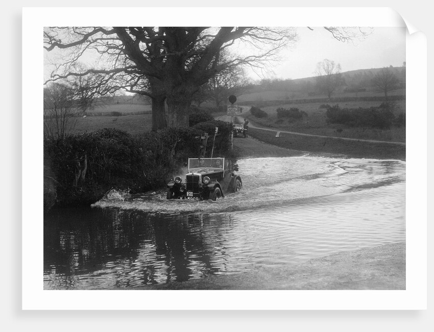 1932 Morris Minor tourer driving through a ford during a motoring trial, 1936 by Bill Brunell
