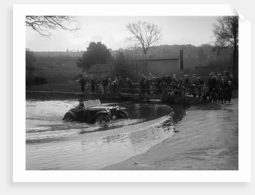 MG PA driving through a ford during a motoring trial, 1936 by Bill Brunell