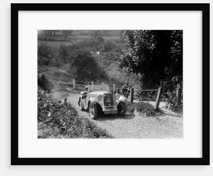 1934 Singer Le Mans taking part in a West Hants Light Car Club Trial, Ibberton Hill, Dorset, 1930s by Bill Brunell