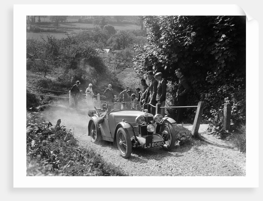 1933 MG J1 taking part in a West Hants Light Car Club Trial, Ibberton Hill, Dorset, 1930s by Bill Brunell
