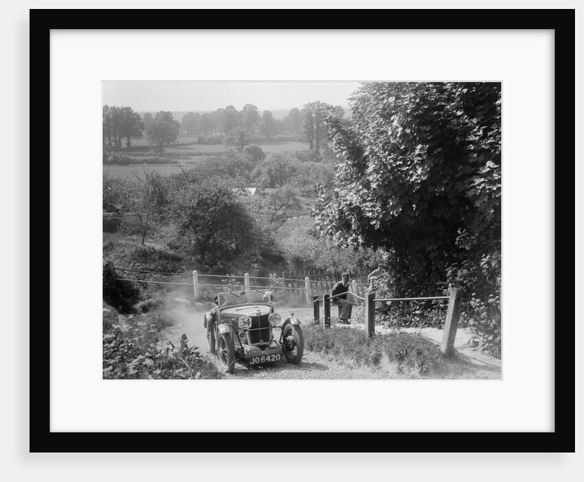 1933 MG J2 Standard taking part in a West Hants Light Car Club Trial, Ibberton Hill, Dorset, 1930s by Bill Brunell