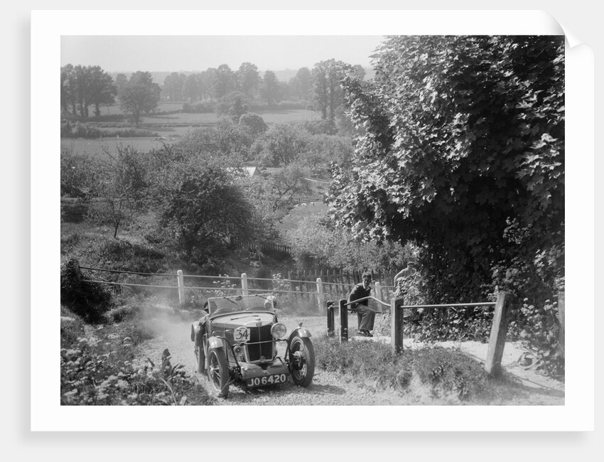 1933 MG J2 Standard taking part in a West Hants Light Car Club Trial, Ibberton Hill, Dorset, 1930s by Bill Brunell