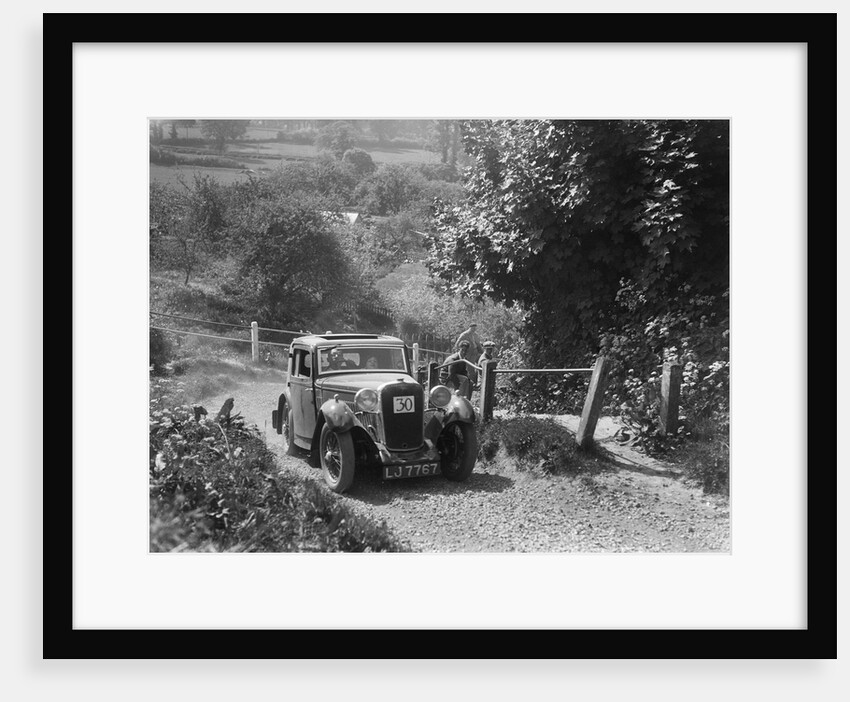 1933 Singer coupe taking part in a West Hants Light Car Club Trial, Ibberton Hill, Dorset, 1930s by Bill Brunell