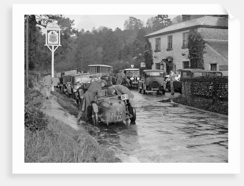 Riley Brooklands outside the Stonor Arms Hotel, Henley-on-Thames, Inter-Varsity Trial, 1930 by Bill Brunell