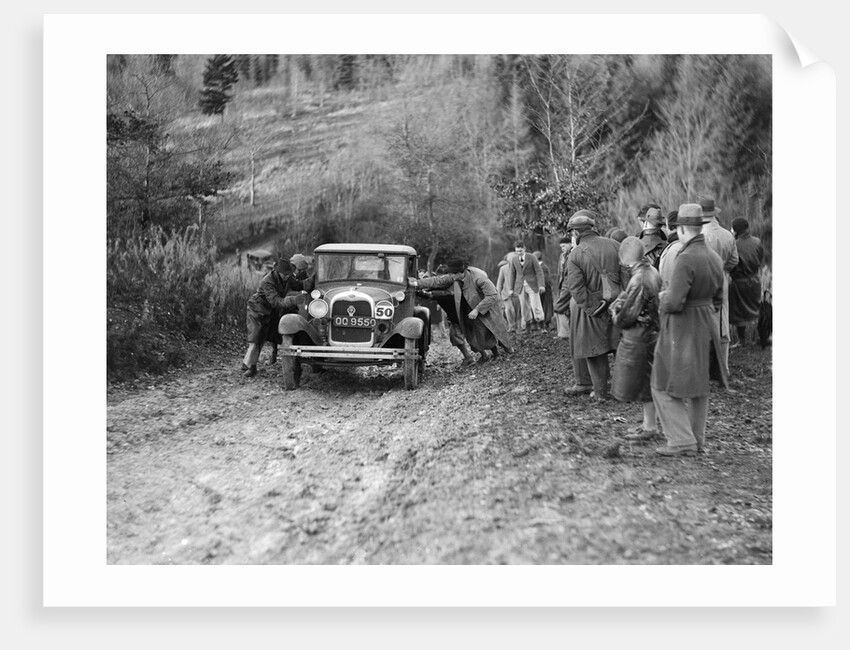 KHL Seaton's Ford Model A saloon receiving a push in the Inter-Varsity Trial, 1930 by Bill Brunell