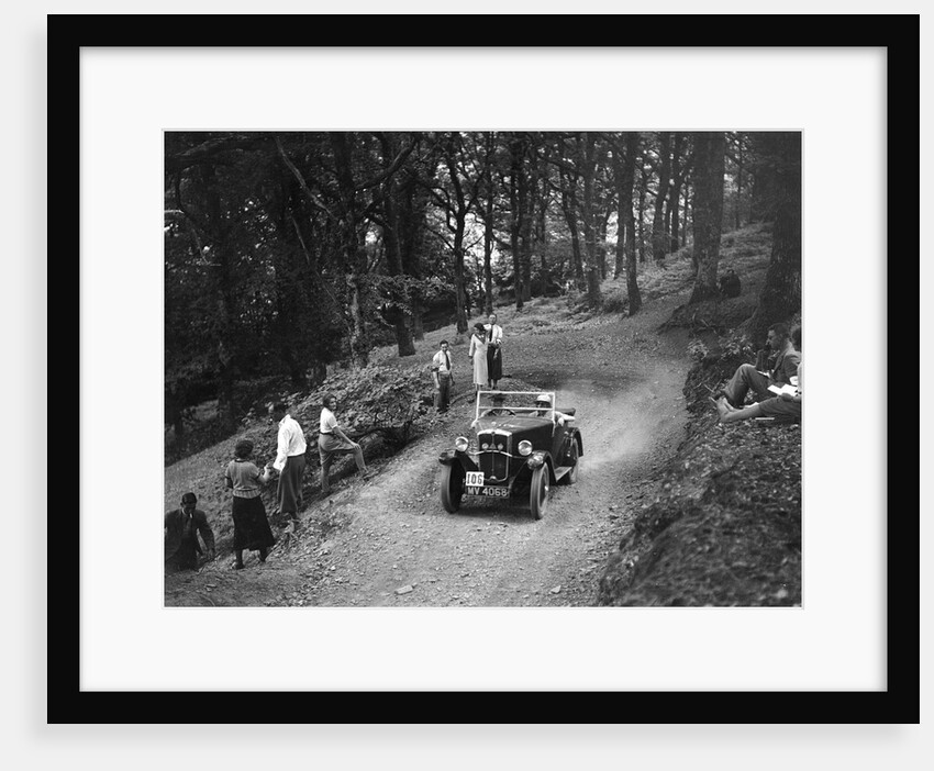 Morris Minor taking part in the B&HMC Brighton-Beer Trial, Fingle Bridge Hill, Devon, 1934 by Bill Brunell