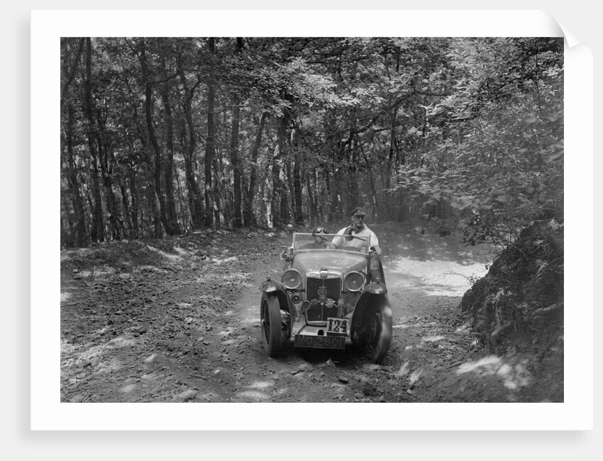 MG Magna competing in the B&HMC Brighton-Beer Trial, Fingle Bridge Hill, Devon, 1934 by Bill Brunell
