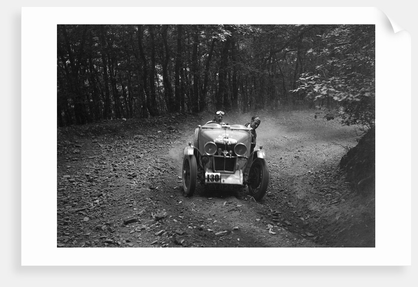 MG J2 competing in the B&HMC Brighton-Beer Trial, Fingle Bridge Hill, Devon, 1934 by Bill Brunell