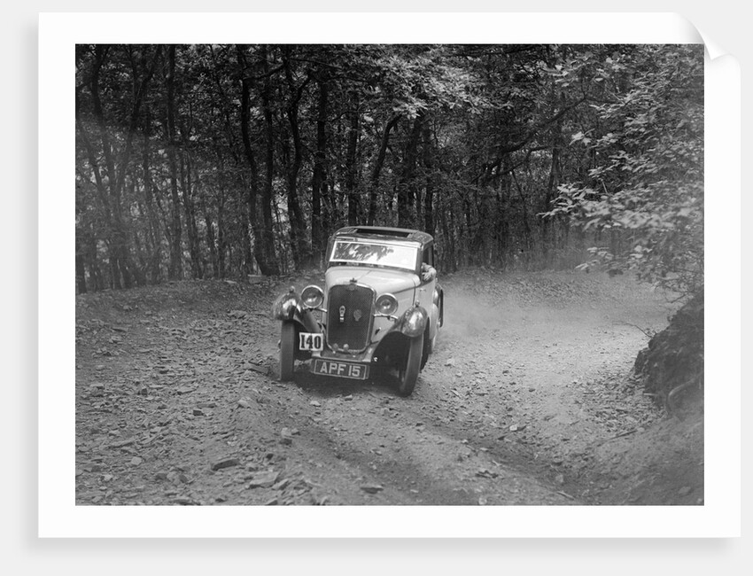 Singer coupe competing in the B&HMC Brighton-Beer Trial, Fingle Bridge Hill, Devon, 1934 by Bill Brunell