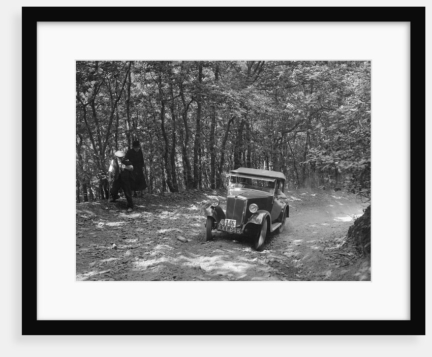 Morris Minor competing in the B&HMC Brighton-Beer Trial, Fingle Bridge Hill, Devon, 1934 by Bill Brunell