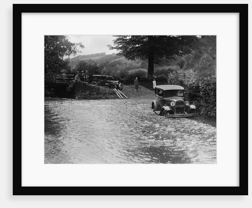 Ford Model A of JW Robbins fording the River Exe at Yealscombe, Devon, JCC Lynton Trial, 1932 by Bill Brunell