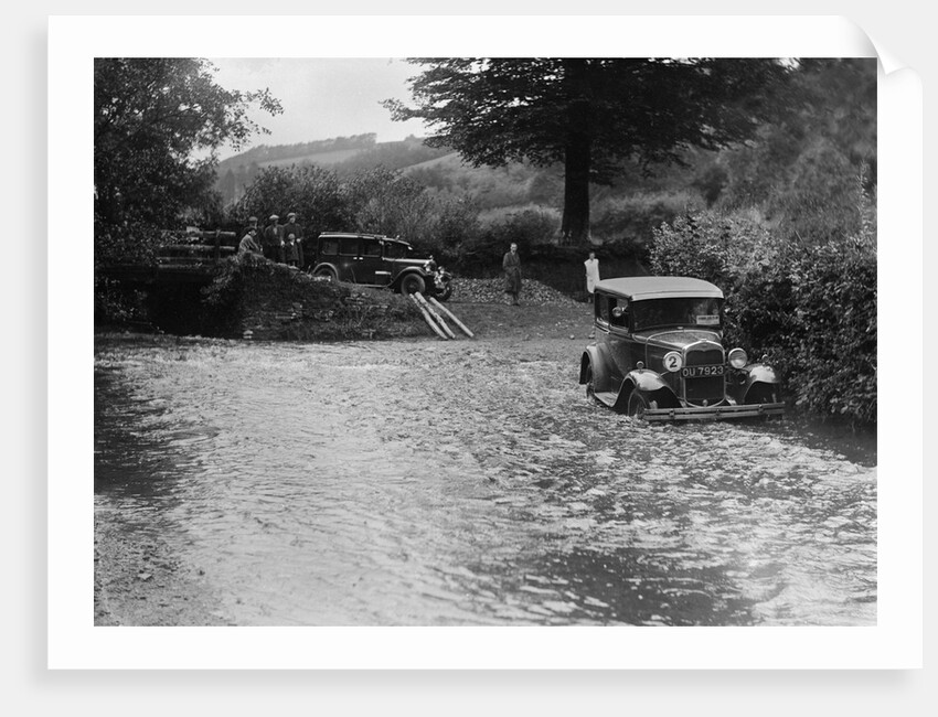 Ford Model A of JW Robbins fording the River Exe at Yealscombe, Devon, JCC Lynton Trial, 1932 by Bill Brunell