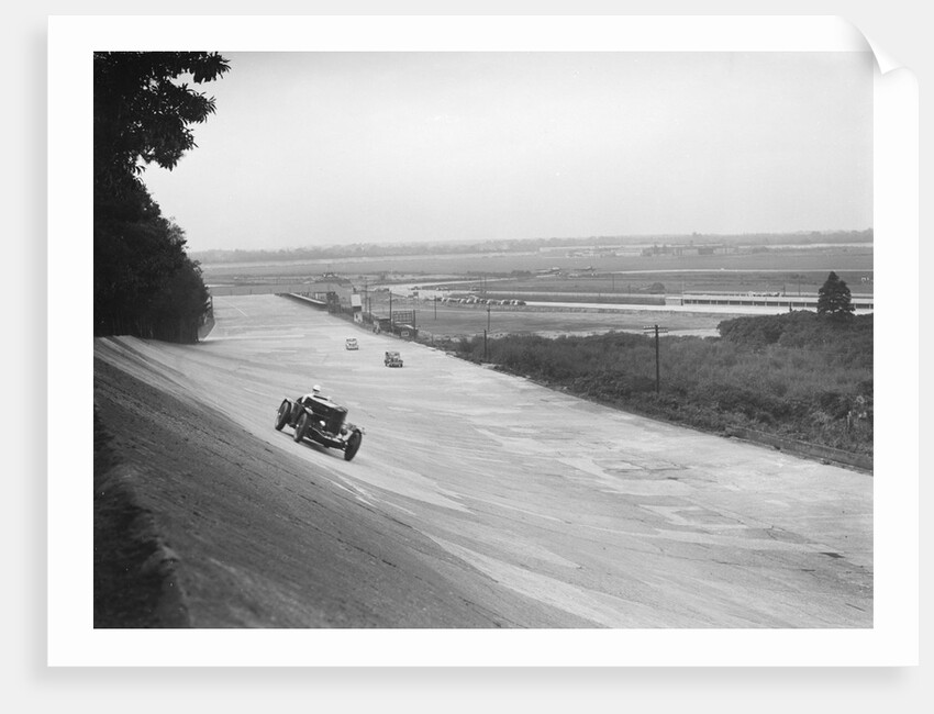 Talbot 95 Special of GA Wooding racing on the banking at Brooklands, 1938 or 1939 by Bill Brunell