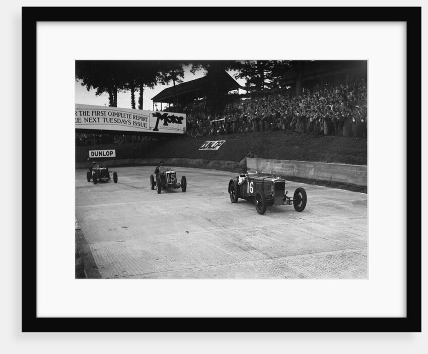 Frazer-Nash, MG and HRG racing at Brooklands, 1938 or 1939 by Bill Brunell