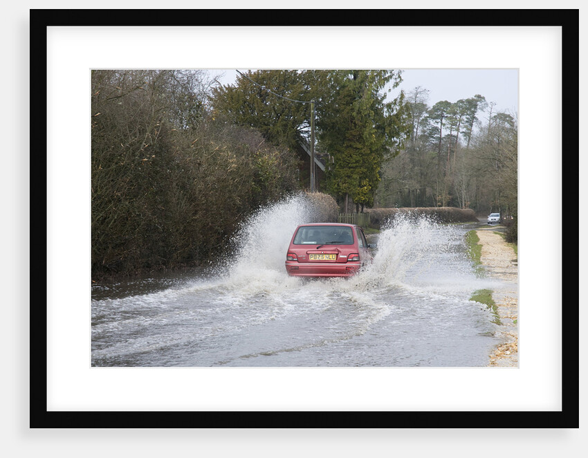 Rover Metro driving through floods at Beaulieu 2008 by Unknown