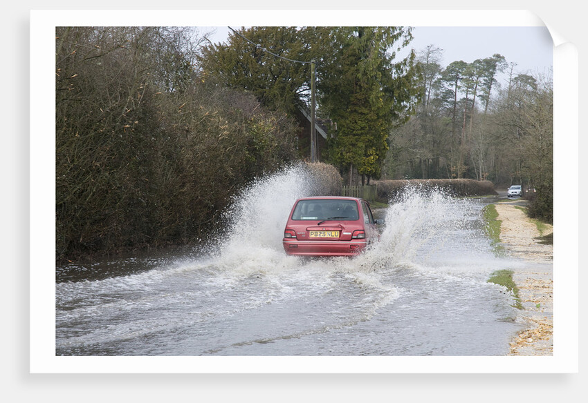Rover Metro driving through floods at Beaulieu 2008 by Unknown