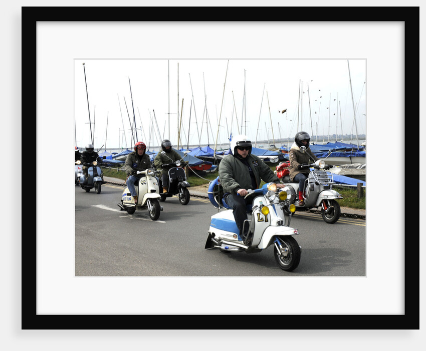 Group of Mods on their Scooters at Mudeford 2008 by Unknown