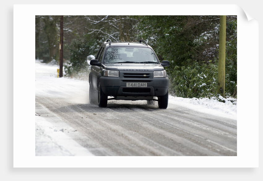 2001 Land Rover Freelander driving on icy road by Unknown