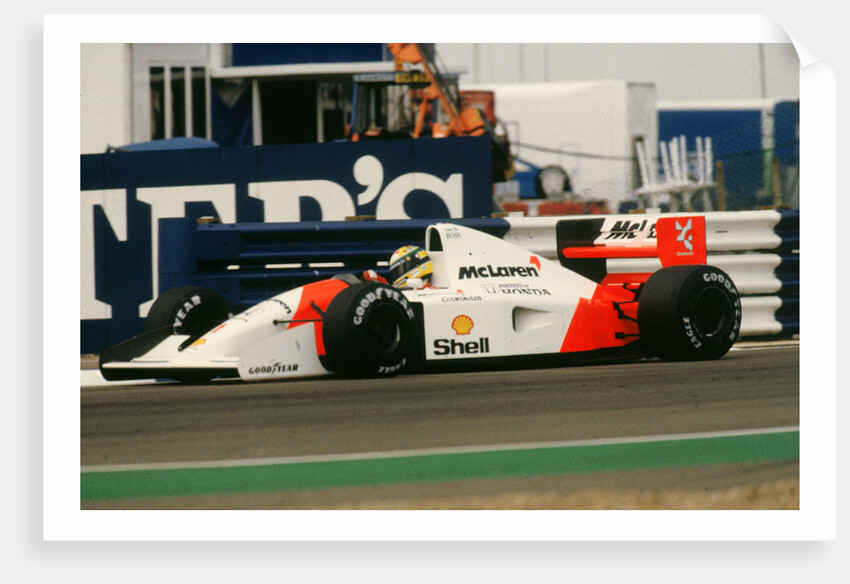 Ayrton Senna in the McLaren MP4-7 1992 British Grand Prix at Silverstone by Unknown