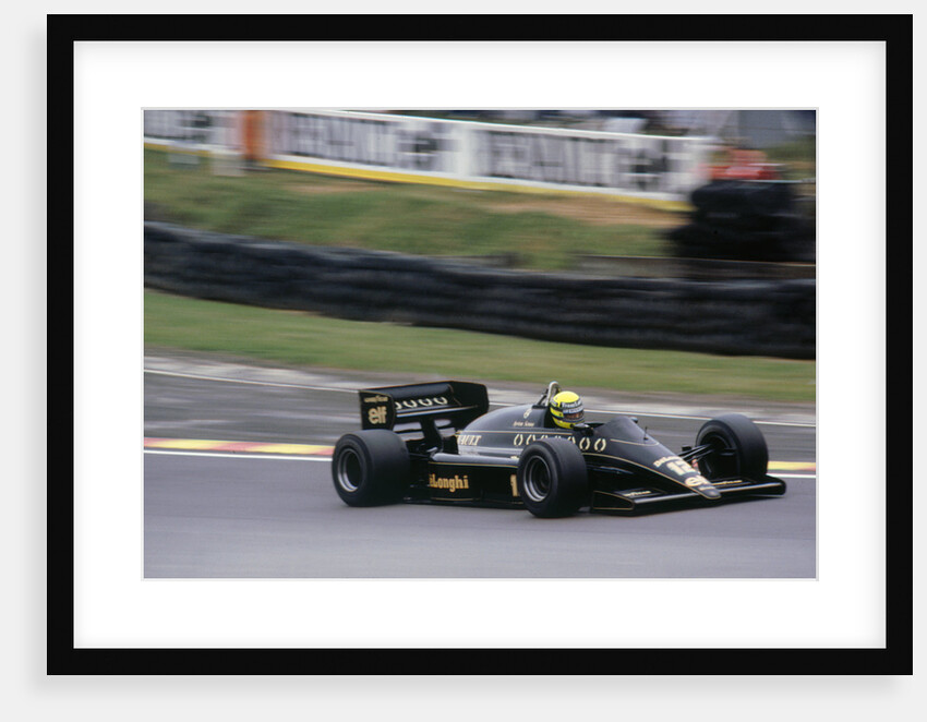 Ayrton Senna in the Lotus 98T at 1985 British Grand Prix Brands Hatch by Unknown
