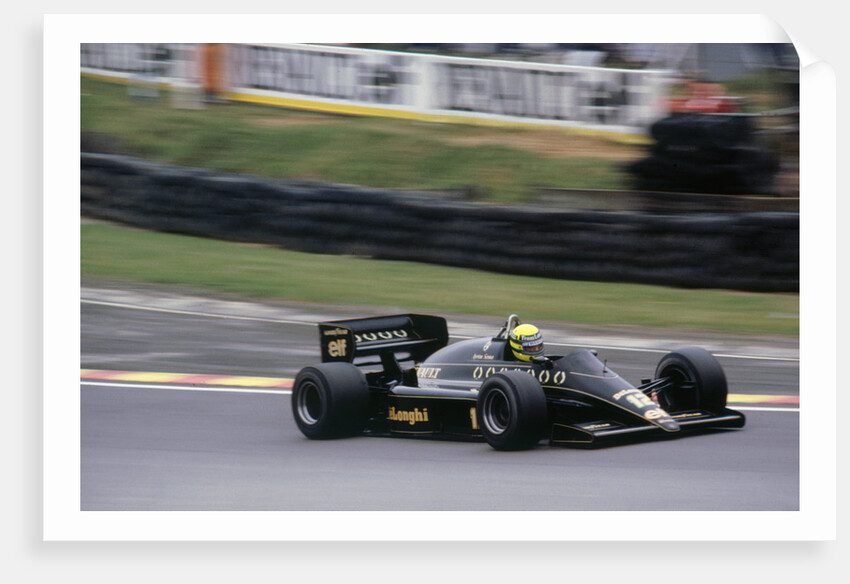 Ayrton Senna in the Lotus 98T at 1985 British Grand Prix Brands Hatch by Unknown